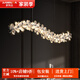 家飾達(dá)（JIASHIDA）餐廳吊燈法式奶油風(fēng)高檔飯廳吧臺(tái)2025新款現(xiàn)代簡約長條餐桌燈茶室 長形120(無極調(diào)光+智能天貓精靈)