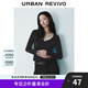 UR2025秋季新款女裝輕芭蕾風(fēng)撞色蝴蝶結(jié)長袖T恤UYY450011 黑色 M