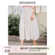 迪賽尼斯（DESIGNICE）夏季新款高腰純色復(fù)古通勤長(zhǎng)款傘裙a字半身裙女白色中長(zhǎng)裙 白色 M