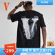 VLONESmokeDemonAngel煙霧惡魔天使V字短袖T恤男女同款 VLTE2001黑天使 XL