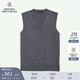 布克兄弟（BrooksBrothers）男士秋冬新美利奴羊毛V領(lǐng)純色針織背心 0003-灰色 M