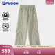 FILA FUSION斐樂(lè)潮牌梭織長(zhǎng)褲女2025夏季新款時(shí)尚休閑寬松工裝褲 露蔓棕-BN L 170/70A/L