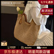 CinvaiKrose度假草編托特包2025年新款大容量沙灘編織女包生日七夕情人節(jié)禮物 卡其色【送女友老婆禮物走心實用】