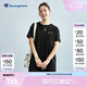 Champion冠軍連衣裙2025夏季新款簡(jiǎn)約純色刺繡純棉短袖t恤裙女士 黑色 L