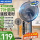 美菱（MeiLing）電風(fēng)扇家用落地扇輕音風(fēng)扇客廳臥室大風(fēng)量廣角搖頭臺式風(fēng)扇節(jié)能低噪臺地兩用 黑色升級遙控款【7葉4檔加高加大+遙控定時(shí)】