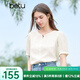 百圖betu女裝2025夏季新款襯衫國風(fēng)泡泡袖同色繡花短袖上衣女2503T48 淺杏色 L