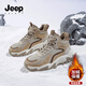 JEEP SPIRIT吉普棉鞋冬季男鞋2025新款加絨保暖雪地靴高幫鞋子男士休閑馬丁靴 椰子棕（加絨保暖）抗-30°C 41