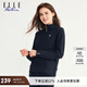 ELLE ACTIVE高級感半拉鏈立領(lǐng)衛衣女秋季百搭彈力運動(dòng)舒適套頭衫經(jīng)典針織衛衣 藏青色 L