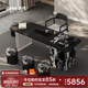 美簡(jiǎn)主義意式輕奢巖板茶桌椅組合家用小戶(hù)型陽(yáng)臺高端茶臺功夫泡茶茶桌辦公 高端巖板茶桌+主椅+長(cháng)凳+圓凳 1.4*0.7米