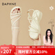 達芙妮（DAPHNE）涼鞋女一字帶夏季外穿新款時(shí)尚仙女風(fēng)坡跟沙灘鞋 米色 跟高5cm 37 (235mm)