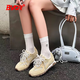 BVQR品牌休閑鞋女真皮網(wǎng)面透氣2025新款外穿防滑軟底內(nèi)增高百搭女鞋 黃色 35
