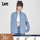Lee25新品舒適版翻領(lǐng)小刺繡Logo淺藍(lán)色女長袖牛仔襯衫休閑潮流 淺藍(lán)色 M