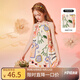 ASK JUNIOR女童暑假出游季兒童連衣裙25夏季純棉涂鴉吊帶公主裙海邊度假裙子 花色 130