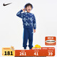 NIKE耐克童裝男童純棉衛衣+長(cháng)褲2件套秋季新款兒童套裝