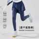 小豬彼特女童運動(dòng)褲兒童春秋訓練跑步速干假兩件短褲打底褲子女大童羽毛球 16238藏青色 【速干褲】 130 cm