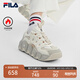 FILA 斐樂(lè )官方女鞋復古運動(dòng)鞋冬新款加絨可頌鞋休閑鞋老爹鞋 豆腐白/燕麥色-TO 37.5