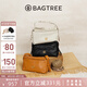 BAGTREE【明星同款】包包樹奶盒包植鞣皮新輕奢單肩斜挎Hobo女包七夕禮物 皎月白-小號【雙磁吸款】 高級小眾
