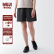 無(wú)印良品（MUJI）女式 水洗 平紋 短褲女夏 褲子 休閑短褲 多巴胺純棉全棉BEC27A3S 黑色 M 160/66A
