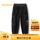 巴拉巴拉（BALABALA）男童褲子兒童牛仔褲秋裝大童長褲慢跑褲潮拜年服 牛仔水洗黑98201 165 cm