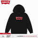 Levi's【特價(jià)來襲】李維斯女士春季時(shí)尚美式經(jīng)典潮流時(shí)尚寬松衛(wèi)衣 黑色（1) S