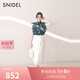 SNIDEL2025春夏新品半高領(lǐng)蝴蝶結(jié)印花小飛袖雪紡襯衫SWFB252053 深藍(lán) 均碼 (F)