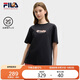 FILA 斐樂(lè )官方韓素希同款女子針織短袖衫2025夏小狐貍刺繡純棉舒適T恤