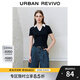 UR2025春季新款女裝休閑簡約撞色翻領(lǐng)修身短袖T恤UYY450056 藏青 S
