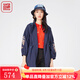漁漁牌女裝風(fēng)衣外套女2024新款春秋季繡花寬松休閑長(cháng)款外套FGGA3028 深藍 S