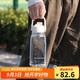 樂扣樂扣（LOCK&LOCK）大容量塑料運動水杯戶外便攜水壺帶拎手刻度男女夏季杯子白色1L