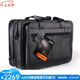 新秀麗（Samsonite）公文包男商務(wù)手提包皮質(zhì) 15.6英寸電腦包單肩斜挎出差大容量43118 Black 黑色通勤商務(wù)休閑多用包 大包 可容納電腦 15.6英寸