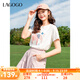 lagogo拉谷谷2025年新款百搭輕盈大象刺繡T恤女OATT314WG3 本白色 M