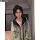 詩丹蕊韓系松弛感連帽開衫衛(wèi)衣女2025新款秋冬寬松百搭慵懶學(xué)生休閑外套 灰色薄款 均碼 【可備注碼數(shù)】
