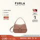 芙拉（FURLA）【七夕禮物】【明星同款】FURLA芙拉FLOW牛皮迷你女士手提斜挎包 灰褐色