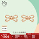 周生生七夕禮物  18K玫瑰金耳釘 薄荷系列蝴蝶結(jié) 92804E定價(jià)