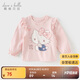 戴維貝拉Hello Kitty聯(lián)名兒童T恤女童抗菌打底衫秋裝上衣