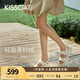 KISSCAT接吻貓【錢幣】厚底沙灘涼拖25夏新增高魔術(shù)貼運動涼鞋女 白色 -羊皮 37