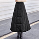 京功冬季過(guò)膝棉裙秋冬棉一片式半身裙女中長(cháng)款a字裙加厚保暖大擺冬裙 黑色 M