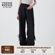 Teenie Weenie小熊女裝休閑褲2025夏季新款簡(jiǎn)約時(shí)尚寬松戶外工裝褲 黑色 M