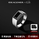 IDEAGEMER925銀紳士圖章戒指男士簡約輕奢高級感潮流黑瑪瑙紅瑪瑙指環(huán)配飾 黑瑪瑙款【開口15-16號】
