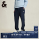 杰克·瓊斯（JACK&JONES）男裝夏季款潮流百搭束腳休閑運(yùn)動(dòng)褲長(zhǎng)褲子兩道杠織帶衛(wèi)褲男校褲 E39 藏藍(lán) M （175)