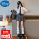 迪士尼（Disney）女童jk西裝套裝春秋款2025新款中大兒童學(xué)院風(fēng)襯衣百褶裙三件套潮 灰色西裝外套+襯衣+百褶裙 【帶 150 cm 【現貨速發(fā)】