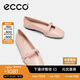 愛步（ECCO）夏季芭蕾舞鞋方頭羊皮淺口單鞋 舞悅234303 裸粉色38