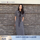 TOMMY HILFIGER【顯瘦百搭】夏季女休閑條紋收腰開(kāi)叉POLO長(cháng)裙連衣裙02497 黑白條紋0AY M