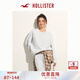 HOLLISTER經(jīng)典小海鷗圖案24春秋抓絨落肩衛衣女裝352-4218 灰色 L (165/100A)