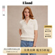 ELAND衣戀針織T恤女絞花polo領(lǐng)修身顯瘦短袖上衣2025夏季新款 灰色(15)Grey L /170