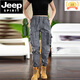 JEEP SPIRIT美式復古工裝褲子男春秋2025新款機能獵裝城市戶(hù)外通勤休閑長(cháng)褲男 灰色  28 建議 95-110斤