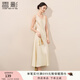 香影新中式白色背心連衣裙女2025秋季新款u領(lǐng)緞感暗花國風(fēng)無(wú)袖裙 鷺白 M 160/84A/95-110斤