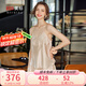 美標(biāo)真絲吊帶短褲睡衣套裝女夏100%桑蠶絲性感絲綢蕾絲花邊打底家居服 灰粉 XL （170/92A）