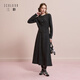 三彩2025冬季新款針織套裝花邊拼接毛針織衫半身裙兩件套M 寂靜灰 M 160/84A