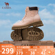 駱駝（CAMEL）【遠(yuǎn)行】女鞋工裝靴英倫短靴大黃靴馬丁靴女 L23W076044 粉色 38